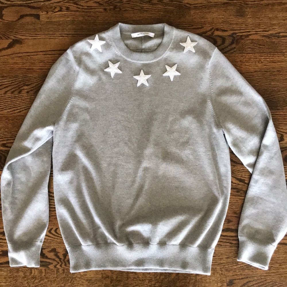 Givenchy Grey and White Stars Sweater - Like new!!